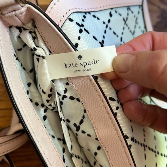 Kate Spade Newbury Lane Sally Light Pink Gold Saffiano Leather Crossbody Bag - Picture 8 of 9